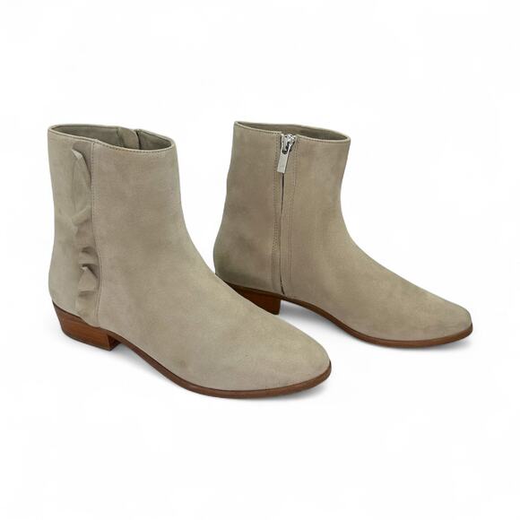 Joie Women's Laleh Bootie Size EU 37 US 7 Pale Gray Chelsea Ruffle Ankle Boot - Picture 12 of 12